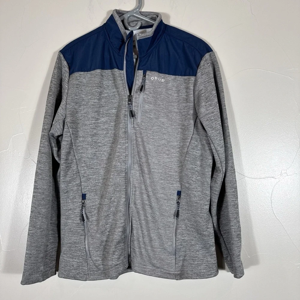Orvis Men's Bonded Mesh Full Zip Jacket, Gray Medium